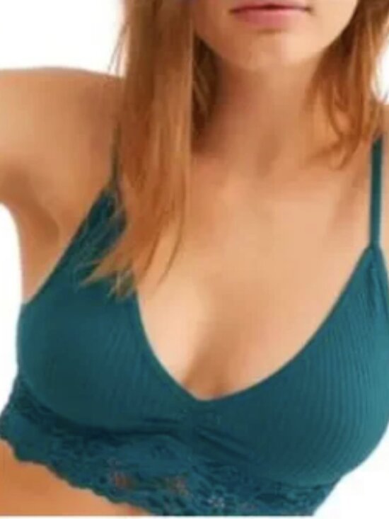 Bundle: Free People & DKNY Lace Bralettes - Teal & Olive Green XS/S - Picture 2 of 12